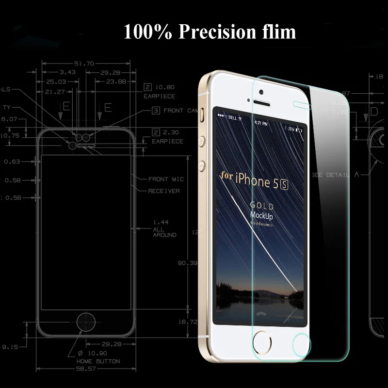 Переднее и заднее 2X Закаленное стекло для iPhone X 8 7 6 6S Plus Защита экрана 4 4S 5 5s SE