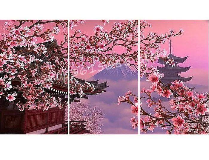 

Full Square / Round Mount Fuji Cherry Tree 5D Diamond Painting Flower Butterfly Kit 3d Diamond Embroidery Rhinestone Mosaic