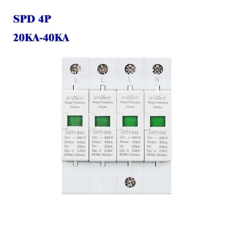 

AC surge protection lightning arrester 20KA 40KA Surge Protection Device 4Pole AC220V/380V SPD Surge Voltage Protective