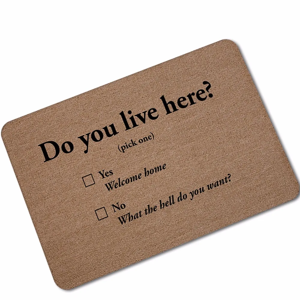 

Do You Live Here Thin Doormat Home Decor Print Door Mat Bathroom Kitchen Rubber Floor Mat Carpets Rug for Indoor bedroom