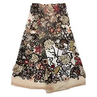 Me-dusa Новое Тюлевое шелковое дизайнерское платье с цветочной вышивкой в африканском стиле, кружевное свадебное платье с объемным цветком, высокое качество, 5 ярдов/шт - Цвет: color 6