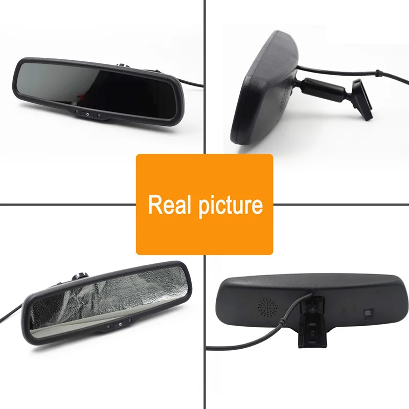 Автомобильный Автомобильный 12 В 4,3 дюймов дисплей высокой четкости Автомобильный экран с подсветкой зеркало заднего вида автоматический затемняющий AV1/AV2 видеовход