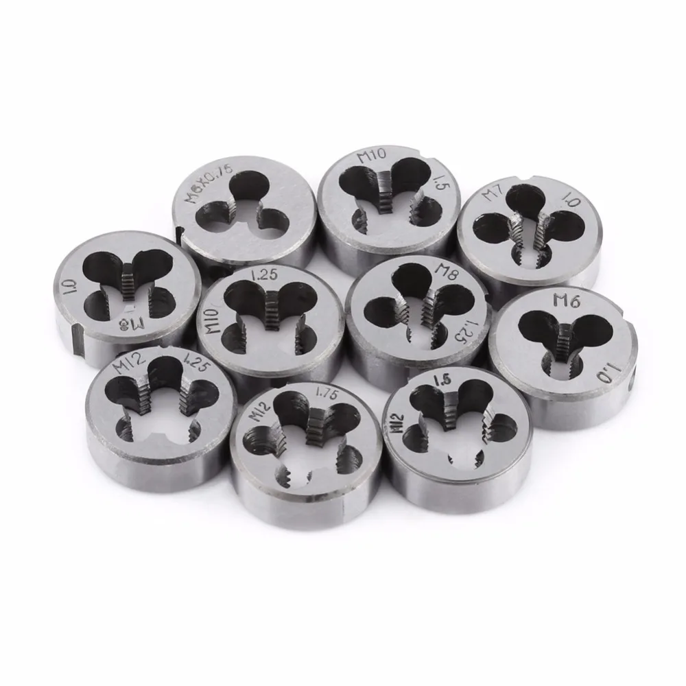 

11Pcs Tapping Tool Screw Tap Die Wrench Kit Die Wrench Kit Metric Screw Die External Thread Cutting Tapping Hand Tool Kit