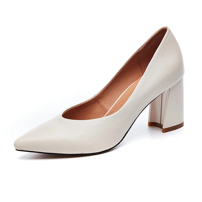 Chic70mm high heel calf leather high heel clean pumps, in