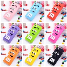 Capa para Celular iPhone 3d chocolate m&m case para o iphone 5c 4 6 6 s 7 7 plus case de silicone para iphone 5c