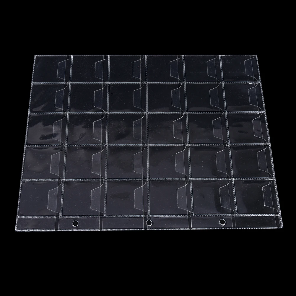 1 or 2 Sheets High Quality 30 Pockets Plastic Coin Holders Storage