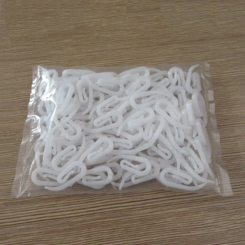 100 x CURTAIN HOOKS WHITE PLASTIC NYLON FOR CURTAINS HOOK CLIP CLIPS