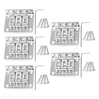 

Yibuy 5pcs Silver Zinc Alloy Bridge Tailpiece for 3 String Cigar Box Guitar