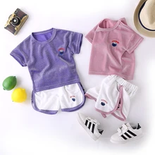 Комплект летней одежды с надписью для маленьких мальчиков, новинка года, детская одежда, повседневная рубашка с короткими рукавами, костюм для мальчиков, детская одежда