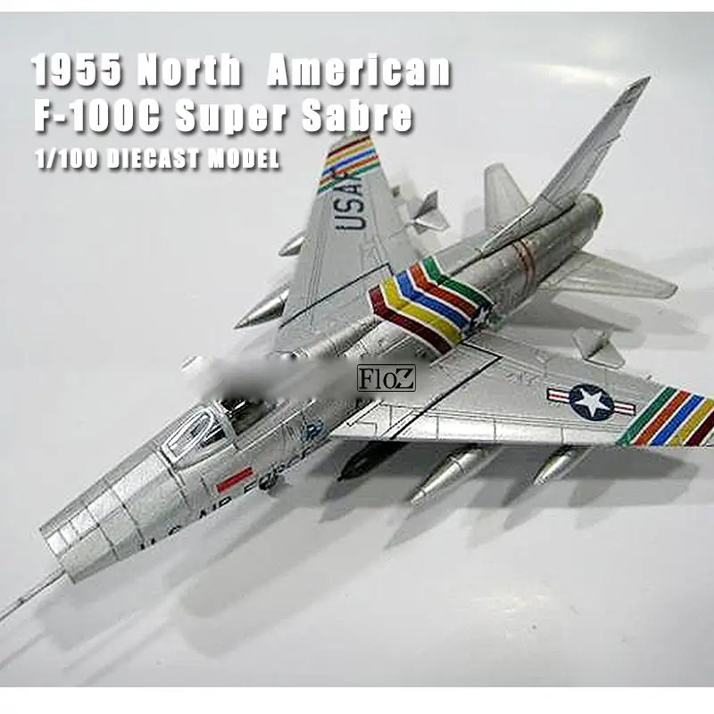 1955 североамериканский F-100C Super Sabre 1/100 литая модель самолета AMER |