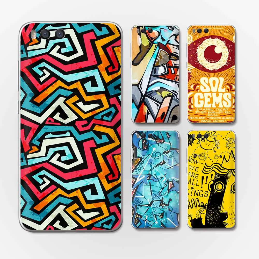 

Fashion Graffiti Cover for Fundas Xiaomi Mi 8 Case Mi A1 5X 6 Graffiti TPU Cover Cases for Coque Redmi 4X Case 5A 5 Note 4 5 5A