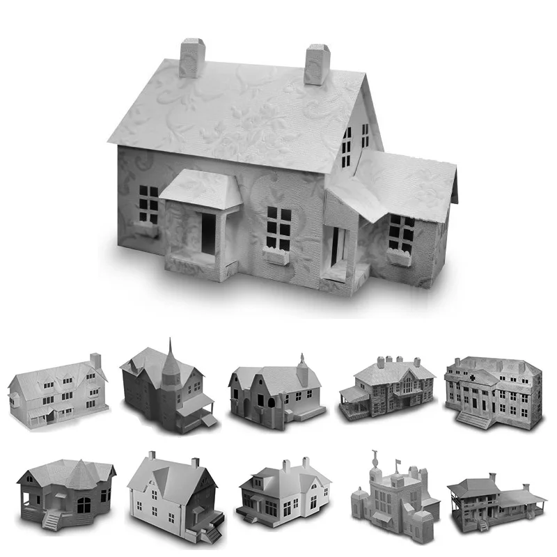 3d Bialy Model Domek Willa Papierowy Model Rysunki Diy Rodzic