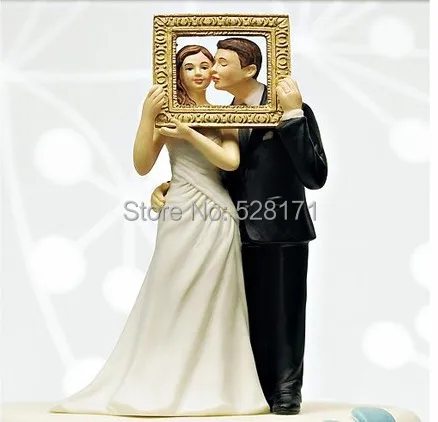 Свадебное фото пользу Рамки свадебный торт Топпер изображение идеальная пара фигурка свадебный торт Топпер