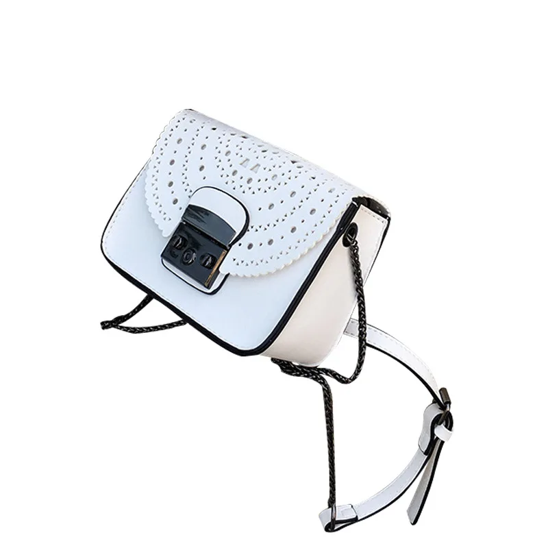

Fashion Hollow Out Small Flap Women's Bag Super Hot Chain Messenger Bag PU Leather Shoulder Student Messenger Bags