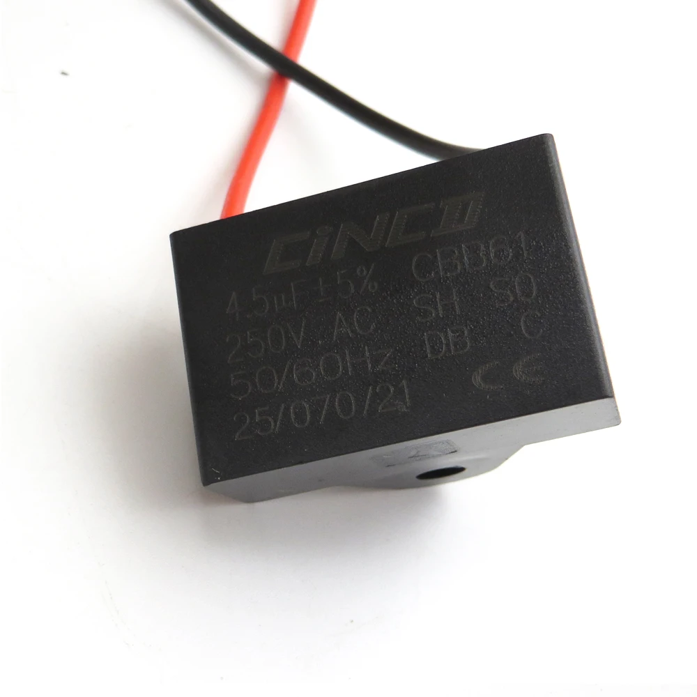 CBB61 4 5 мкФ 250V 2 провода КОНДЕНСАТОР моторного двигателя Электрический конденсатор