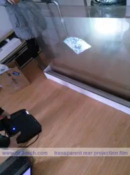 

DfLabs hot!! 1.5M * 10M DEFI transparent self adhesive rear projection screen film