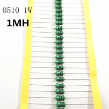 50 шт./лот 1 Вт 1000uH 1MH 0510 Цвет код Катушка Индуктивности