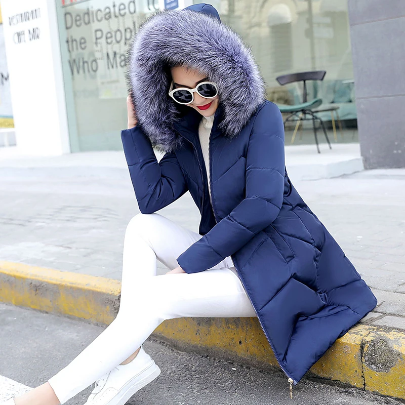 Зимняя женская длинная куртка, зимнее пальто для женщин, воротник из искусственного меха, парка для женщин, плюс размер, S-6XL, пуховик, зимняя куртка для женщин