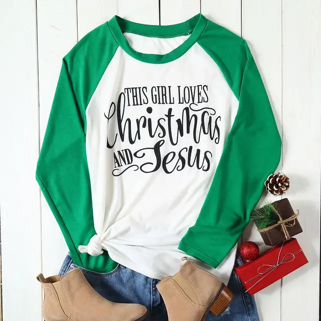 2017 autumn winter new christmas this girl loves christmas and jesus this girl loves christmas
