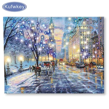 

DIY 5D Diamond Embroidery central Park landscape Handmade Diamond Painting Needlework Mosaic Cross Stitch Home Decor