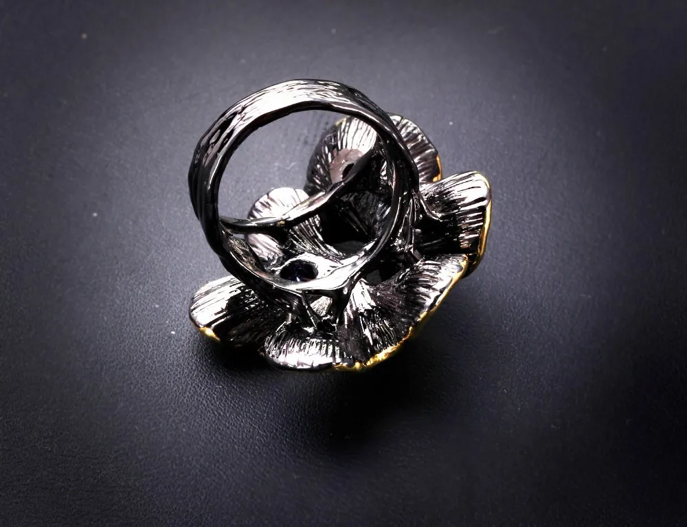 DC1989 Special New Colors Rings For Women Flower Engagement Ring Gold& Black Plated Environmental Friendly Material Lead Free