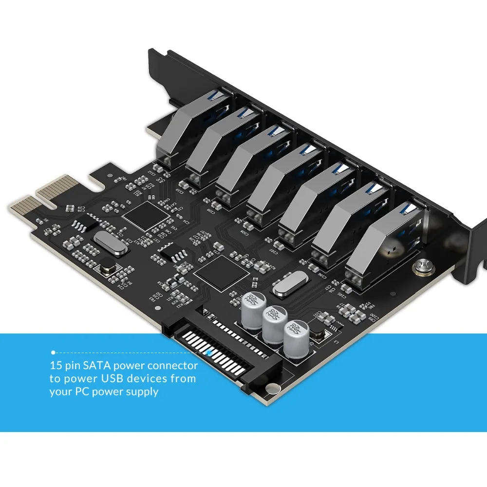Высокоскоростная экспресс карта ORICO с 7 портами USB3.0 5 Гбит/с PCI E 15 контактным