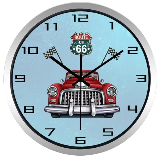 Retro Vintage Car Cartoon Wall Clockin Wall Clocks from Home & Garden