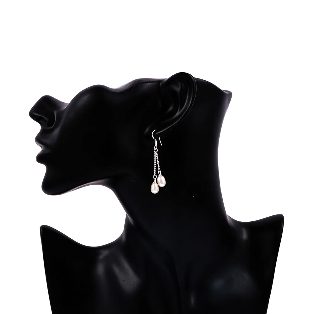 Natural Long Chain Pearl Dangle Earrings Beautiful Ladies Drop Three Colors Elegant Woman Fashion Freshwater | Украшения и