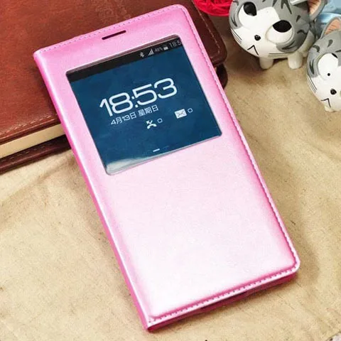 Smart View откидная крышка кожаный чехол для телефона для Samsung Galaxy S5 Galaxys5 Galaxi S 5 см G900 G900F G9006V G900FD SM-G900F SM-G900 - Цвет: Light Pink