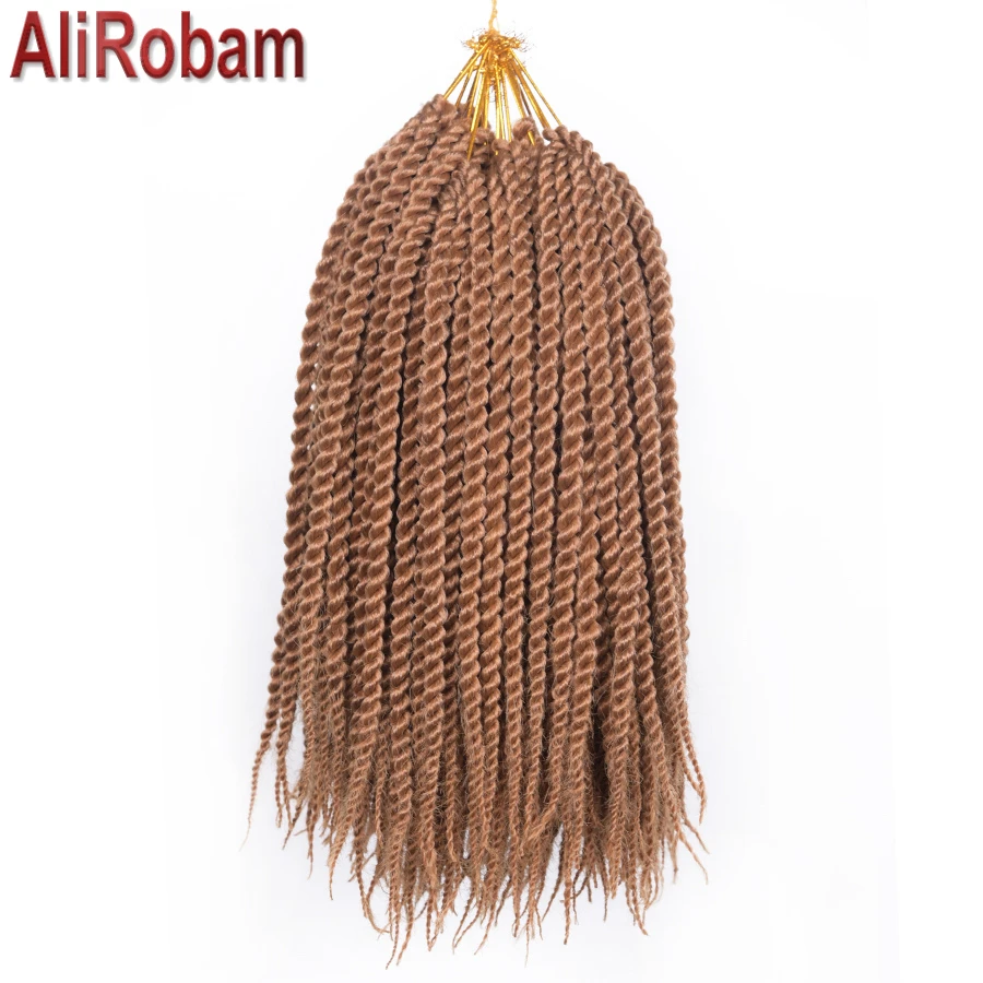 

AliRobam Synthetic Senegalese Twist 12Inch Short Pure/Mix Ombre Crochet Braids Hair Extensions Crochet Twist Hair 22Roots/pack