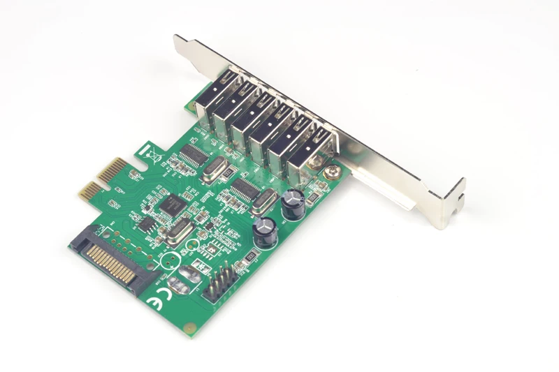 8 Port USB 2.0 PCIExpress X1 Card (6 External Ports and 2 Internal 9 Pin Ports)