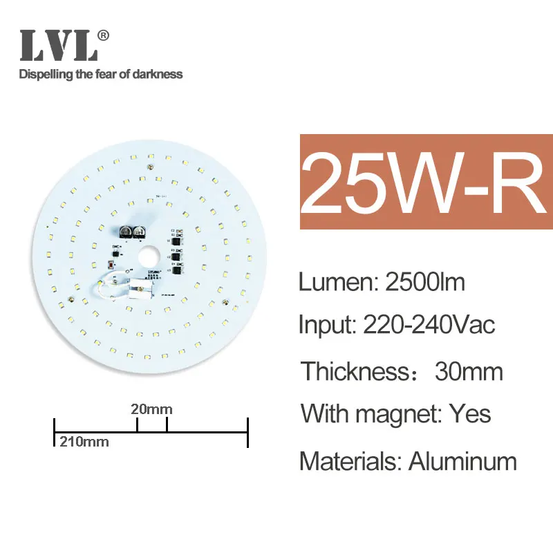 Светодиодный чип SMD2835 с бусинами, умный IC 220V вход 6000K 4000K 7W 10W 18W 25W 36W 40W DIY потолочный светильник - Испускаемый цвет: 25W-R