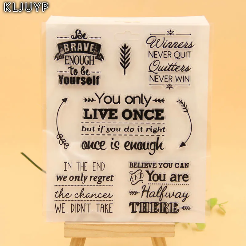 

KLJUYP Live Once Transparent Clear Silicone Stamp/Seal for DIY scrapbooking/photo album Decorative clear stamp sheets