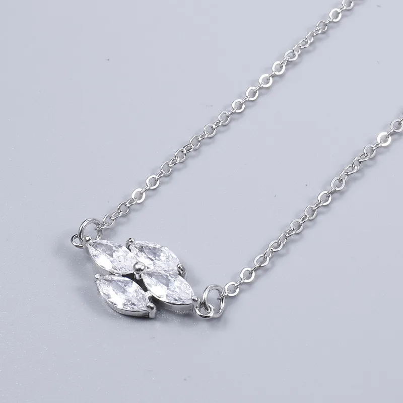 

2018 new design 925 sterling silver necklace Women Jewelry Flower Bamboo Necklace for wedding engagement