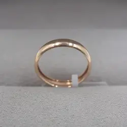 Настоящее 18 К розовое золото кольцо 2018 Новая мода розовое золото цвет гладкой простое обручальное кольцо для женщин Прямая доставка США