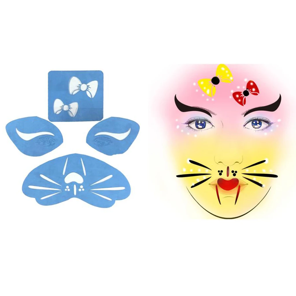 MagiDeal Reusable Plastic Face Body Art Painting Stencils Tattoo Template Accessories for Men Women Party Makeup
