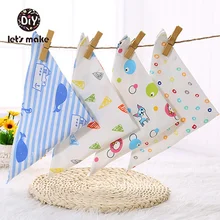 Давайте сделаем 1 шт. детские нагрудники мультфильм Животные печати бандана мягкий хлопок кормления Слюнявчики 7-9 месяцев Мальчики Девочки Детская Отрыжка одежды