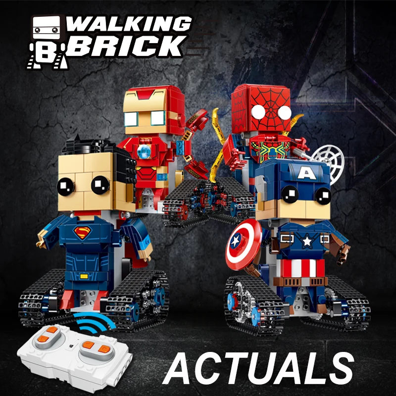 

Mavel RC Building Blocks Bricks Figures Remote Control Avengers DC Super Heroes Model IRONMAN SPIDERMAN CAPTAIN SUPERMAN