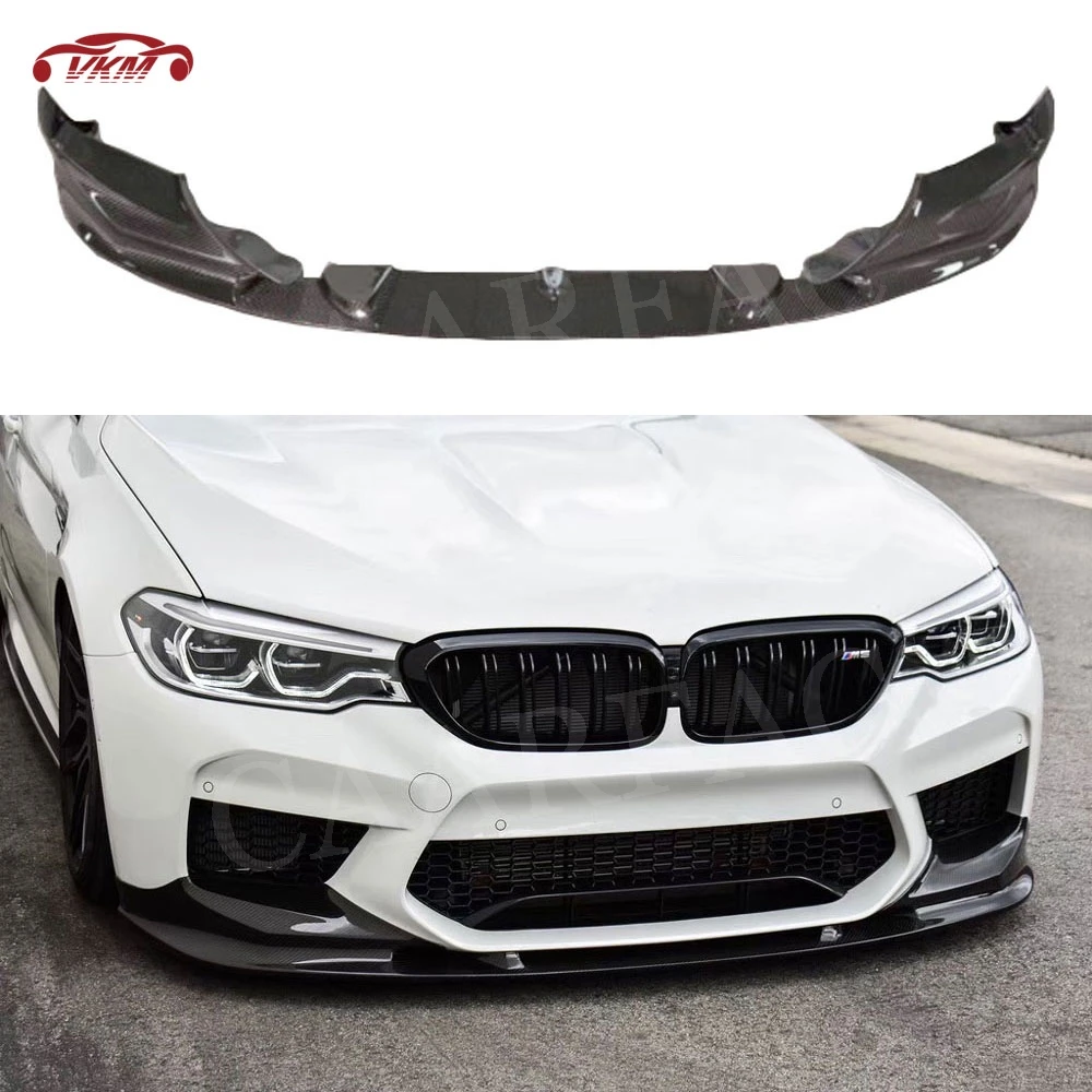 

Carbon Fiber Front Bumper Lip Spoiler Splitters For BMW 5 Series F90 M5 2018 2019 3D Style FRP Head Bumper Chin Shovel