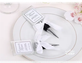 

50pcs Crystal Photo Frame Bottle Stopper Wedding Favors and gifts Wine Stopper Wedding supplies Party Guests gift box Giveaways