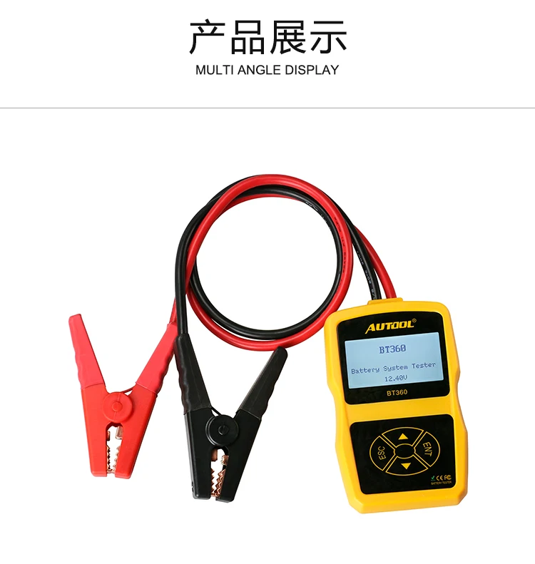 autool Akku System Tester autool BT360/ 12/ V Unterst/ützung 2000/ EN//CCA Akku Ladekabel System Tester