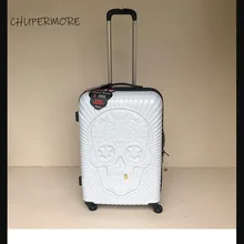 3D череп Золотой зуб 19/24/28 inch размер очень большой объем ПК скользящий Чемодан Spinner бренд дорожного чемодана