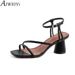 AIWEIYi/Элегантные женские модные сандалии; сандалии-гладиаторы на высоком каблуке с открытым носком; женские туфли-лодочки из натуральной