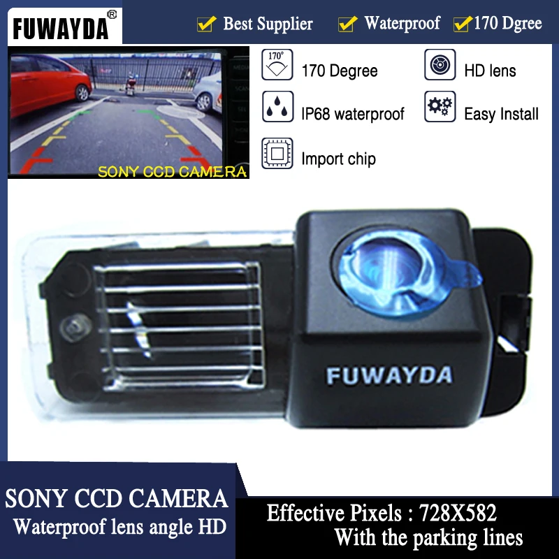 FUWAYDA! SONY CCD зеркало заднего вида камера для VW Volkswagen Polo V(6R)/Golf 6 VI/Passat CC Направляющая линия