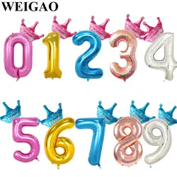 WEIGAO 40 дюймов 0-9 надувные шары в виде цифр фольга воздушные шары для девочек и мальчиков день рождения воздушные шары 1st 2nd день рождения