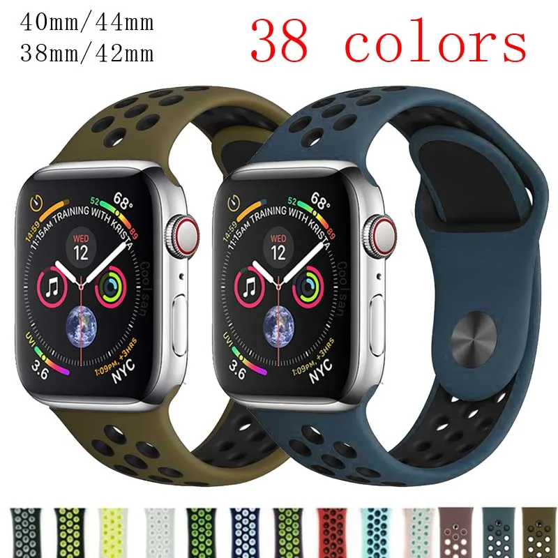 

Silicone strap for Apple Watch band 42mm 44mm Bracelet Wrist belt apple watch 4 strap nike+ band iWatch 3 2 40mm 38mm watchbands
