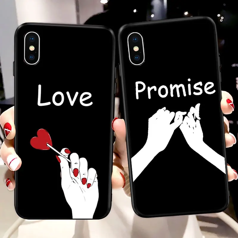 

Love Promise Soft Silicone Case For iPhone 6S Black TPU Matte Phone Cases for iPhone X 5S XR XS Max 6 6S 7 8 Plus Cover