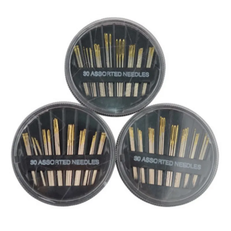 3 Pack = (90 шт.) Ассорти рук Швейные иглы для вышивания починка ремесло Стёганое одеяло шить AA7363 - изображение