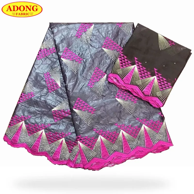 

5 Yards African Bazin Riche Lace Embroidery With Stones 2 Yards Nigerian Guipure laces Brocade Jacquard Fabric for party dresses