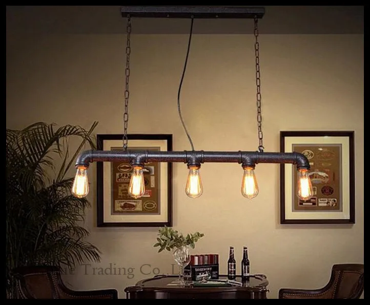 Ретро-ностальгии освещение светильники промышленные воды ветер Творческий Винтаж ресторан столовая люстра люстры Pendientes